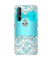 Shinny Blue Background Mobile Back Case for Oppo Reno3 Pro (Design - 32)
