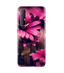 Purple Daisy Mobile Back Case for Oppo Reno3 Pro (Design - 65)