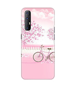 Pink Flowers Cycle Case for Oppo Reno3 Pro(Design - 102)