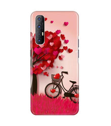 Red Heart Cycle Mobile Back Case for Oppo Reno3 Pro (Design - 222)