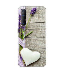 White Heart Mobile Back Case for Oppo Reno3 Pro (Design - 298)