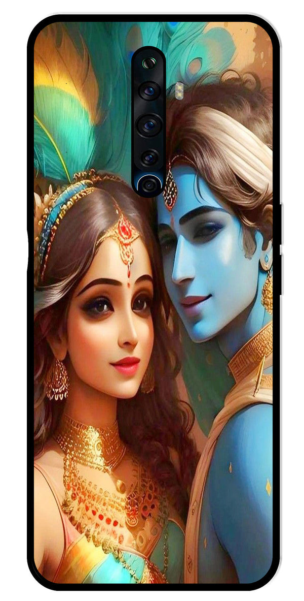 Lord Radha Krishna Metal Mobile Case for Oppo Reno2 F   (Design No -01)