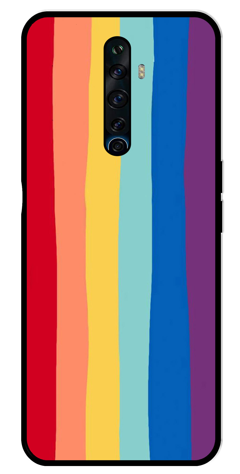 Rainbow MultiColor Metal Mobile Case for Oppo Reno 2Z   (Design No -03)