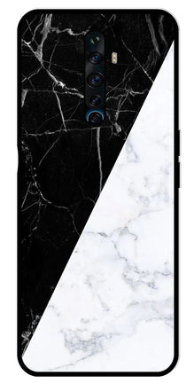 Black White Marble Design Metal Mobile Case for Oppo Reno 2Z