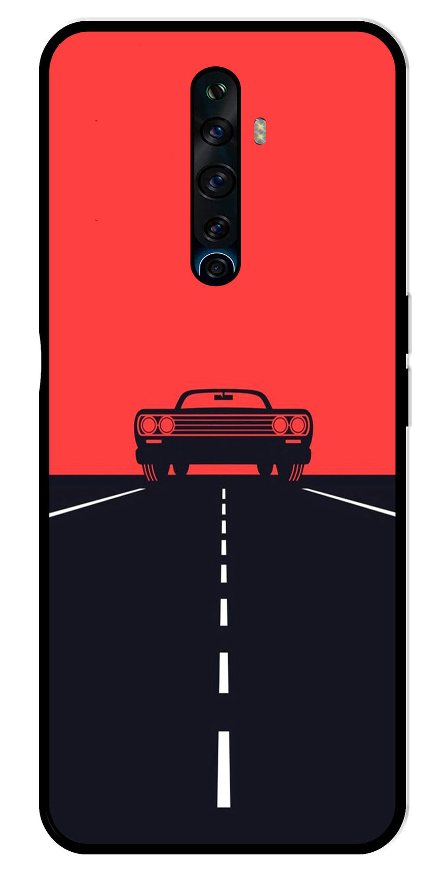 Car Lover Metal Mobile Case for Oppo Reno 2Z   (Design No -21)