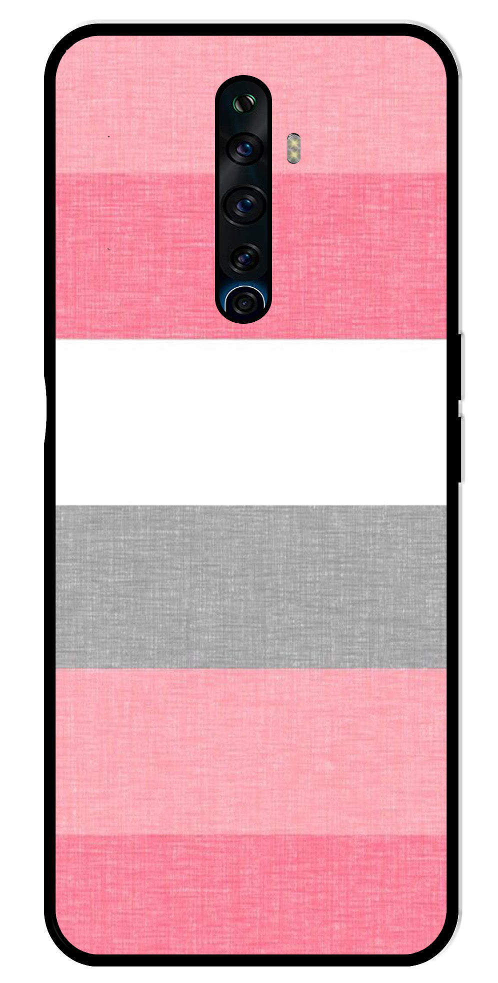 Pink Pattern Metal Mobile Case for Oppo Reno 2Z   (Design No -23)