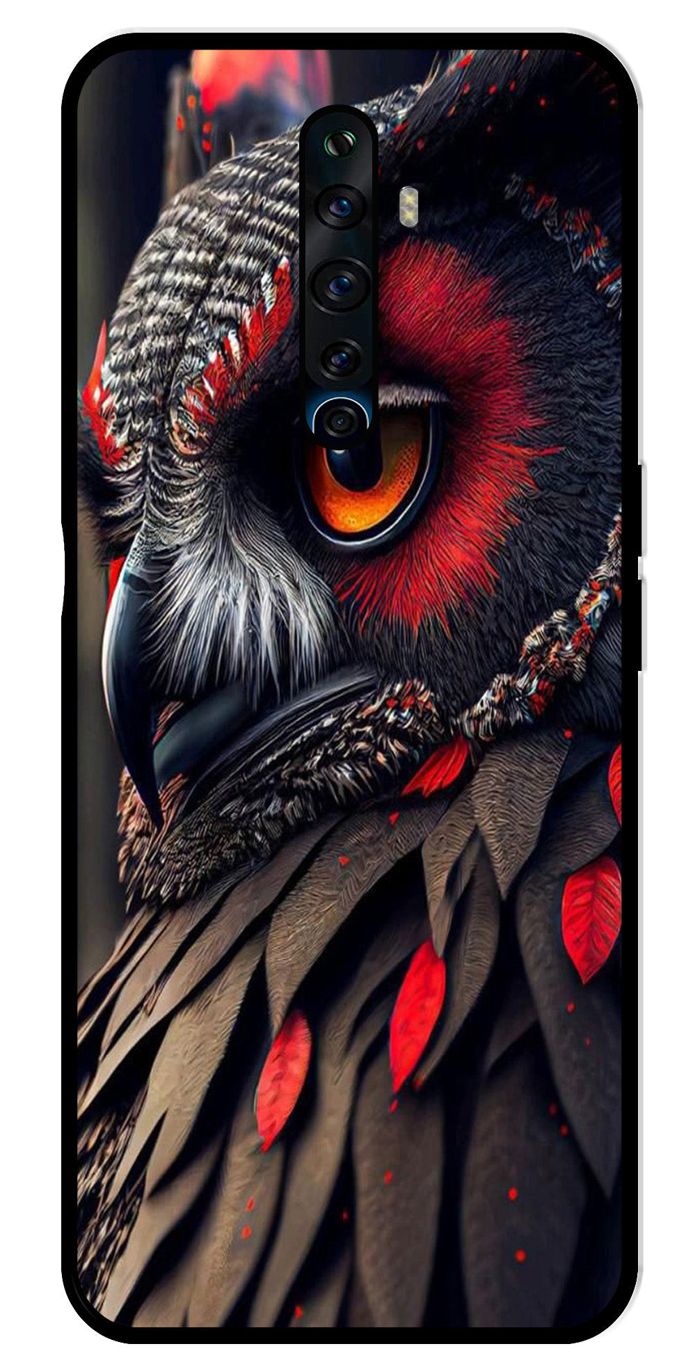 Owl Design Metal Mobile Case for Oppo Reno 2Z   (Design No -26)