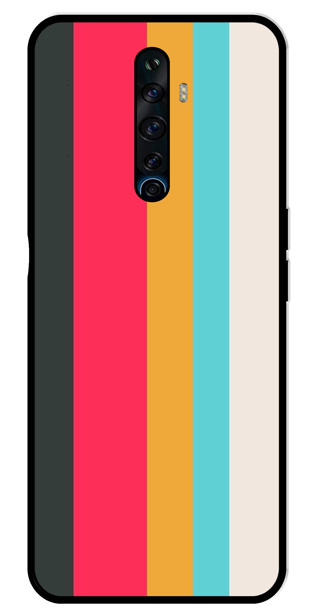 Muted Rainbow Metal Mobile Case for Oppo Reno 2Z   (Design No -31)
