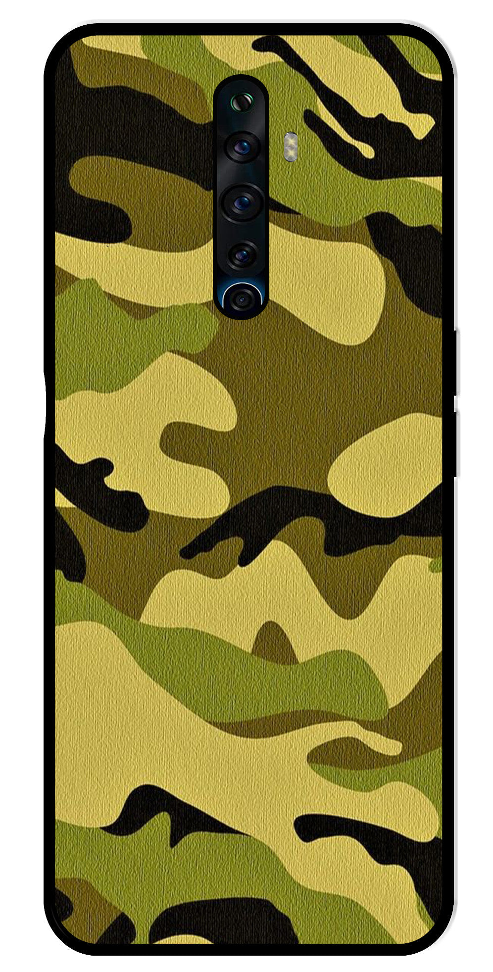Army Pattern Metal Mobile Case for Oppo Reno 2Z   (Design No -35)
