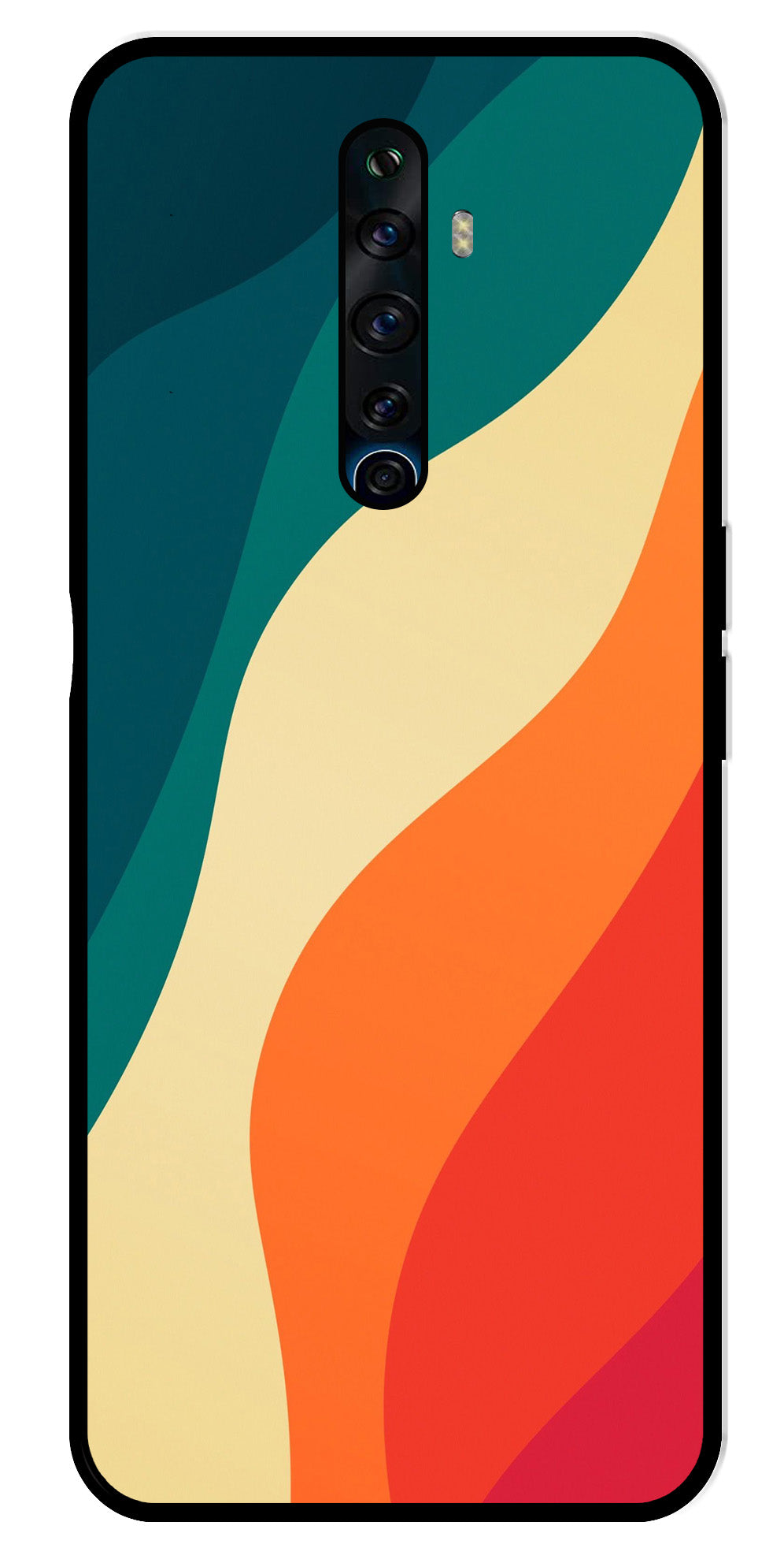 Muted Rainbow Metal Mobile Case for Oppo Reno 2Z   (Design No -39)