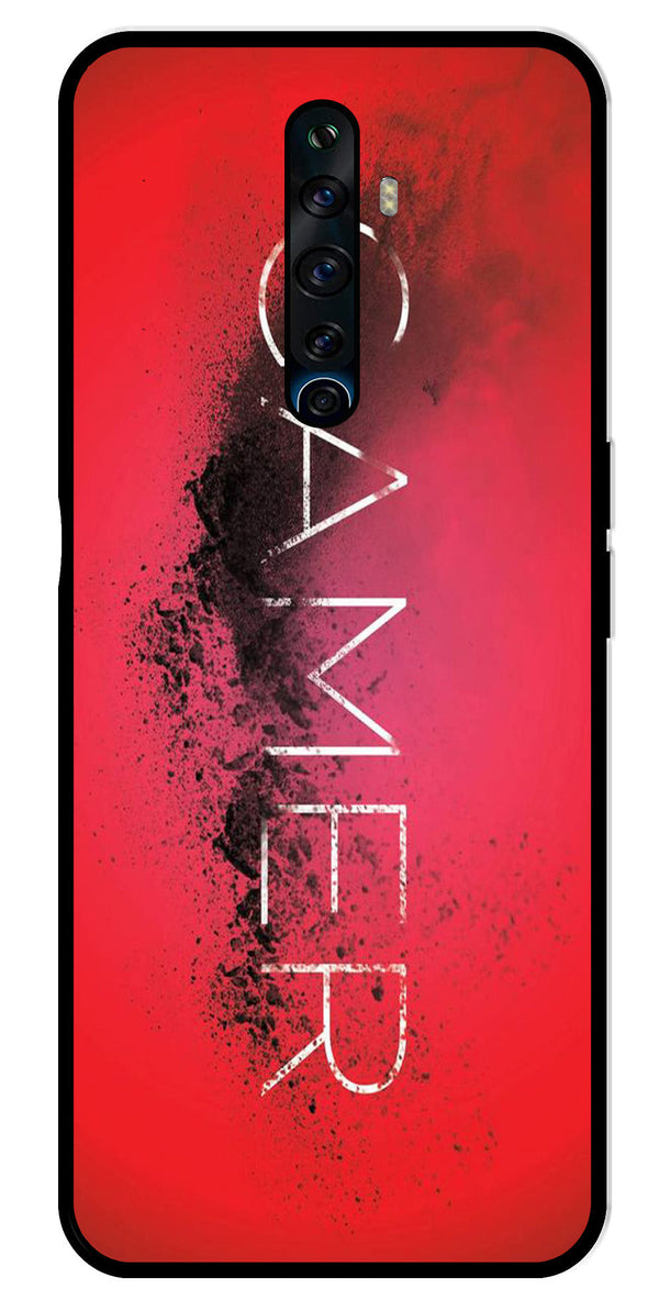 Gamer Pattern Metal Mobile Case for Oppo Reno 2Z   (Design No -41)