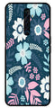 Flower Leaves Design Metal Mobile Case for Oppo Reno 2Z   (Design No -50)