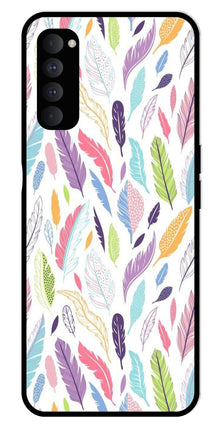 Colorful Feathers Metal Mobile Case for Oppo Reno 4 Pro