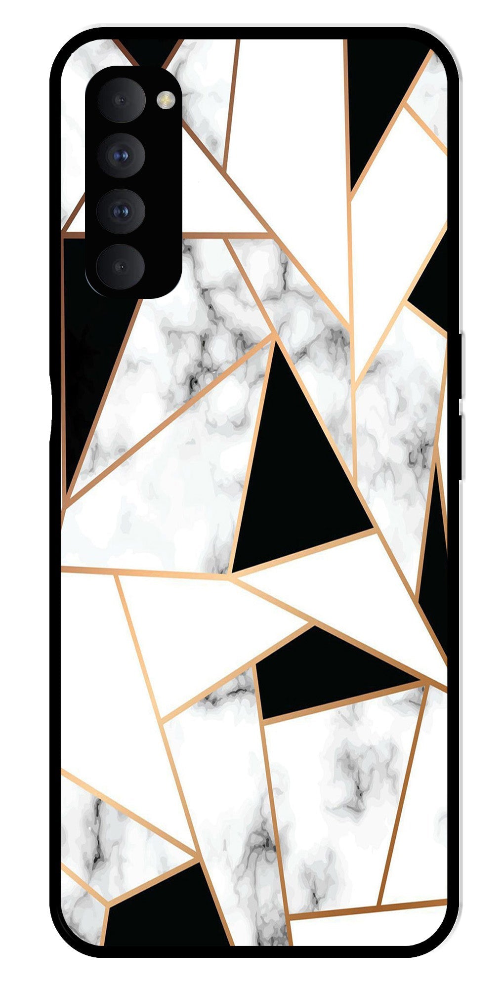 Marble Design2 Metal Mobile Case for Oppo Reno 4 Pro   (Design No -08)