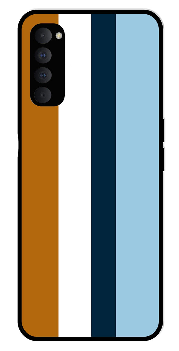 MultiColor Pattern Metal Mobile Case for Oppo Reno 4 Pro   (Design No -17)