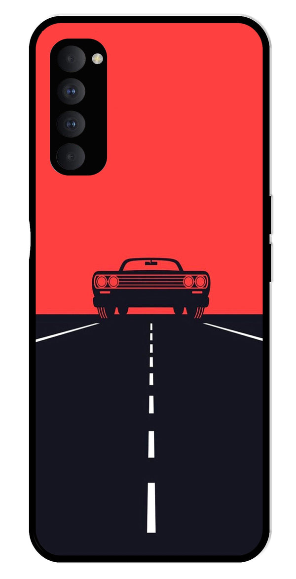 Car Lover Metal Mobile Case for Oppo Reno 4 Pro   (Design No -21)