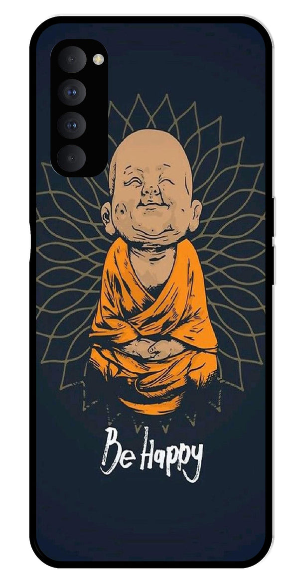 Be Happy Metal Mobile Case for Oppo Reno 4 Pro   (Design No -27)