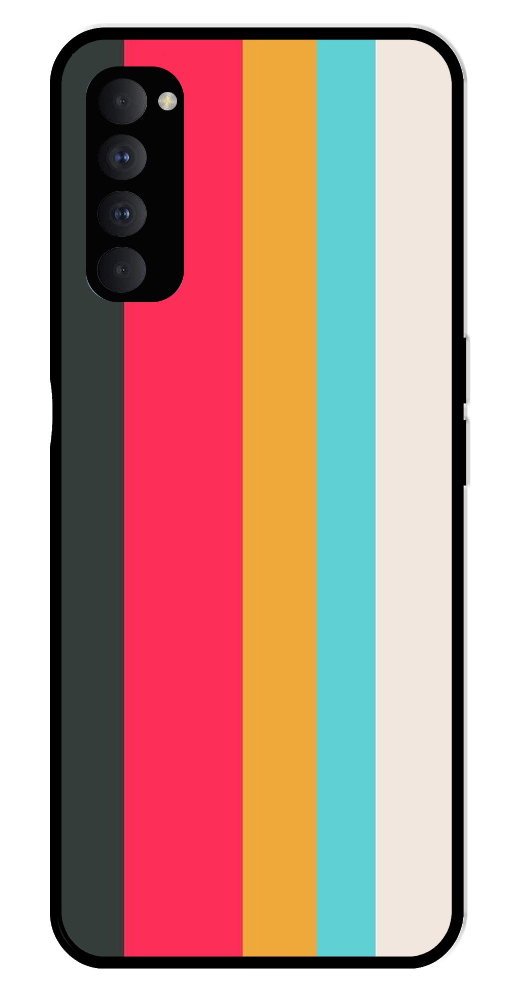 Muted Rainbow Metal Mobile Case for Oppo Reno 4 Pro   (Design No -31)