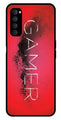 Gamer Pattern Metal Mobile Case for Oppo Reno 4 Pro   (Design No -41)