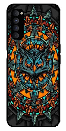 Owl Pattern Metal Mobile Case for Oppo Reno 4 Pro