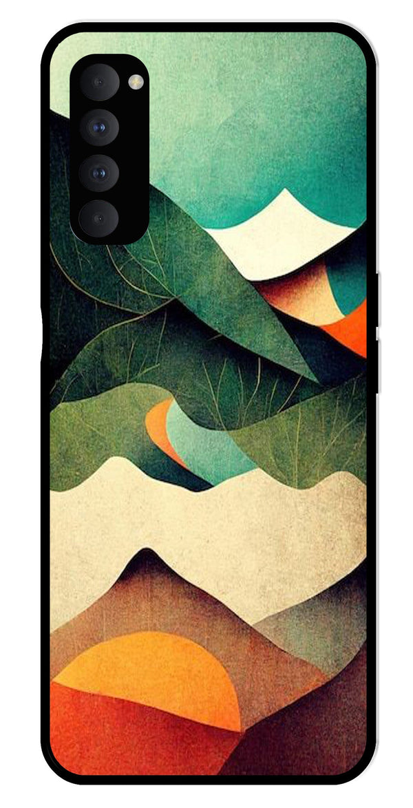 MultiColor Pattern Metal Mobile Case for Oppo Reno 4 Pro   (Design No -43)