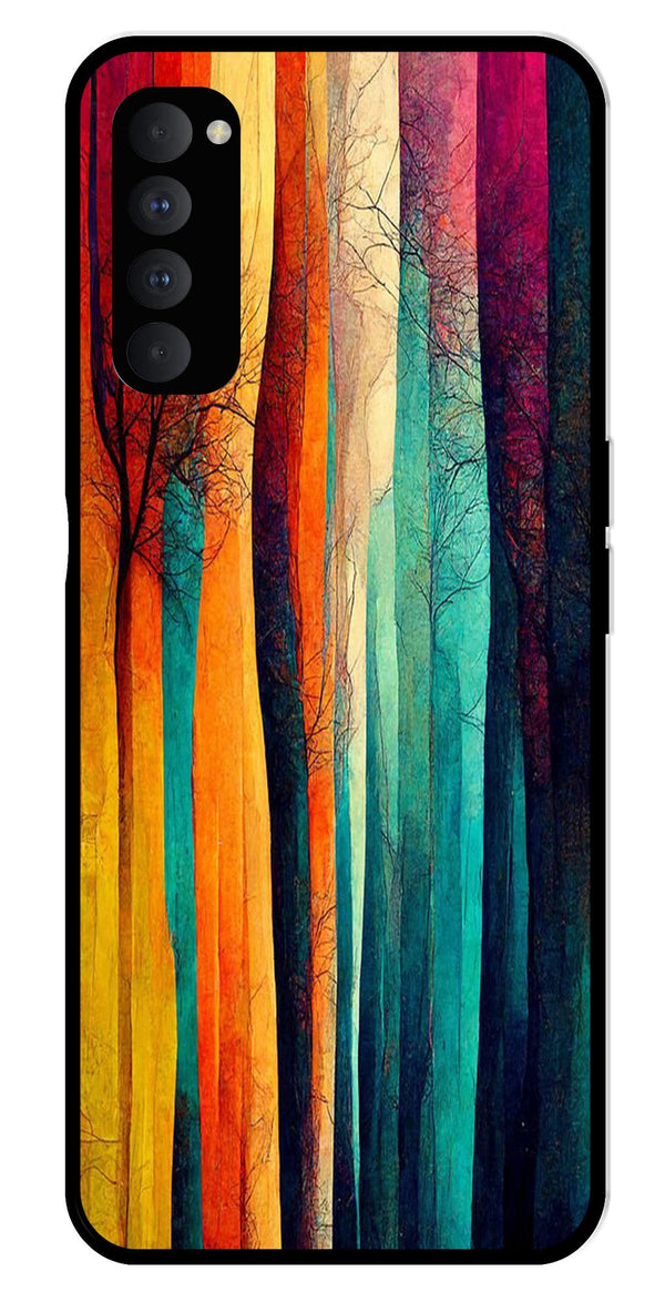 Modern Art Colorful Metal Mobile Case for Oppo Reno 4 Pro   (Design No -47)