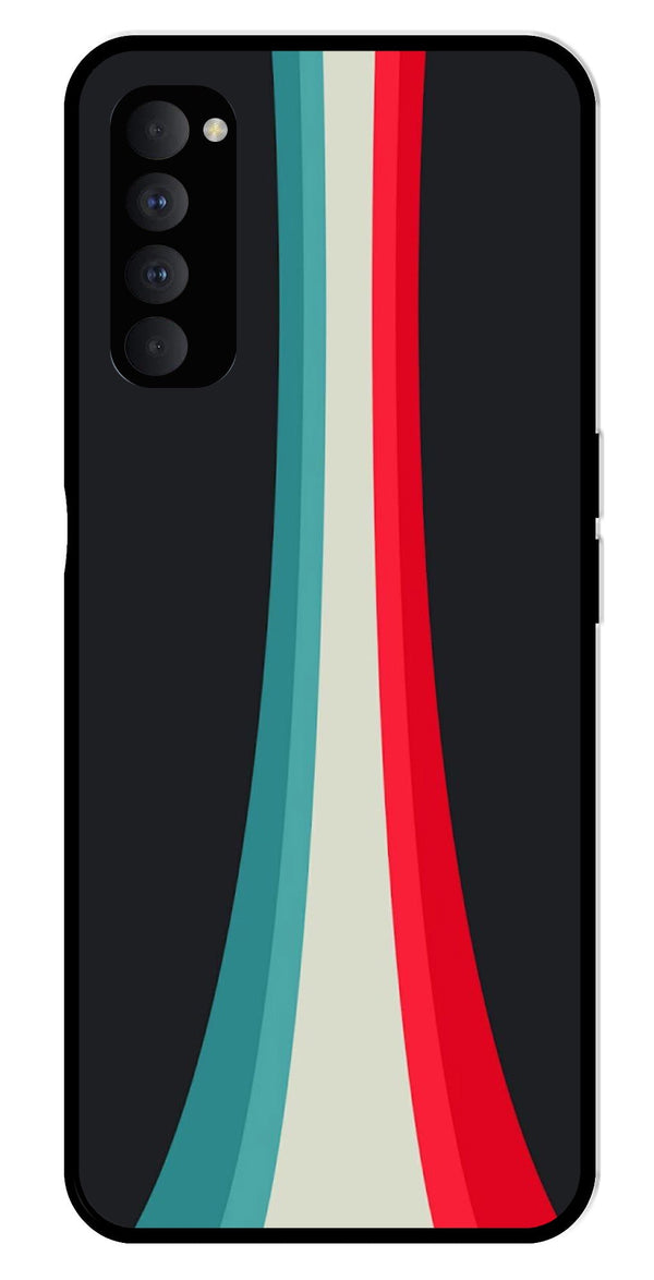 Modern Art Colorful Metal Mobile Case for Oppo Reno 4 Pro   (Design No -48)