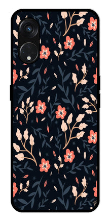 Floral Pattern Metal Mobile Case for Oppo Reno 8T