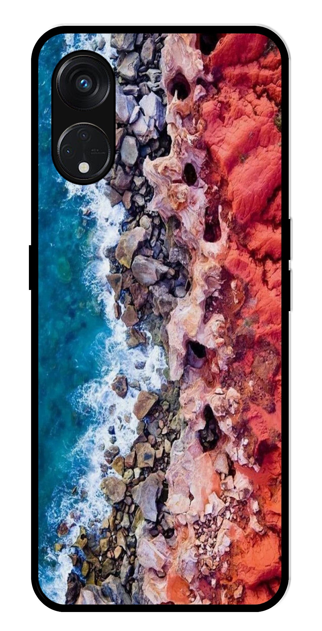 Sea Shore Metal Mobile Case for Oppo Reno 5F   (Design No -18)
