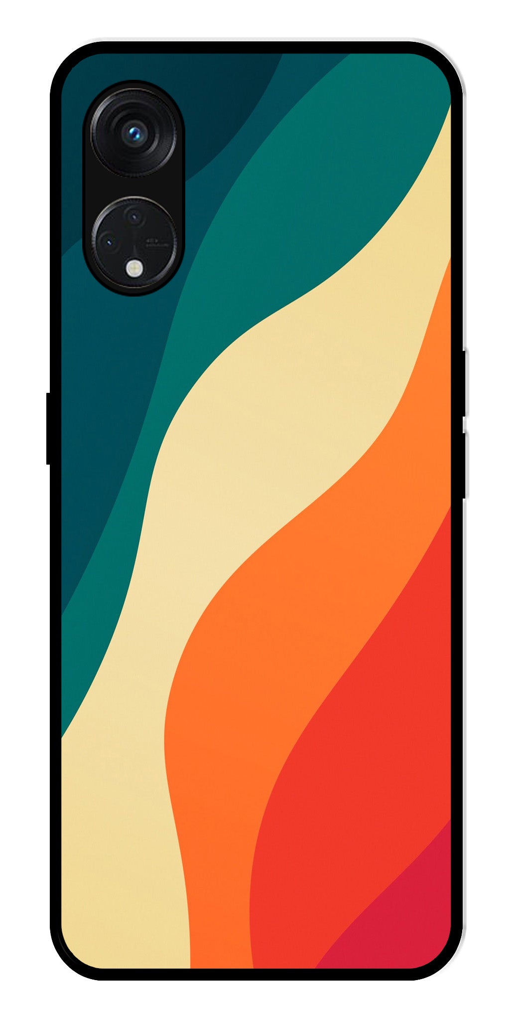 Muted Rainbow Metal Mobile Case for Oppo Reno 5F   (Design No -39)