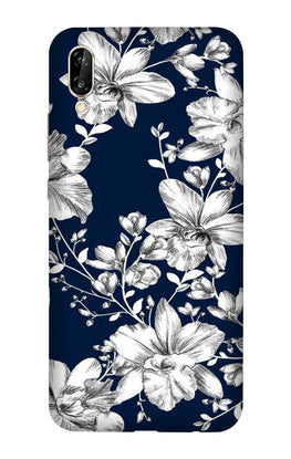 White flowers Blue Background Case for Vivo V11 Pro