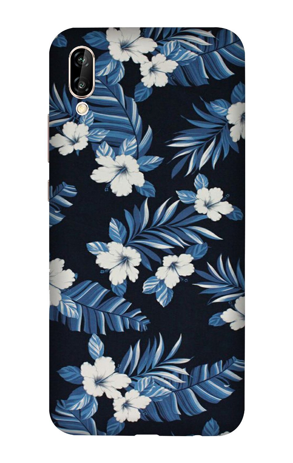 White flowers Blue Background2 Case for Vivo Y90