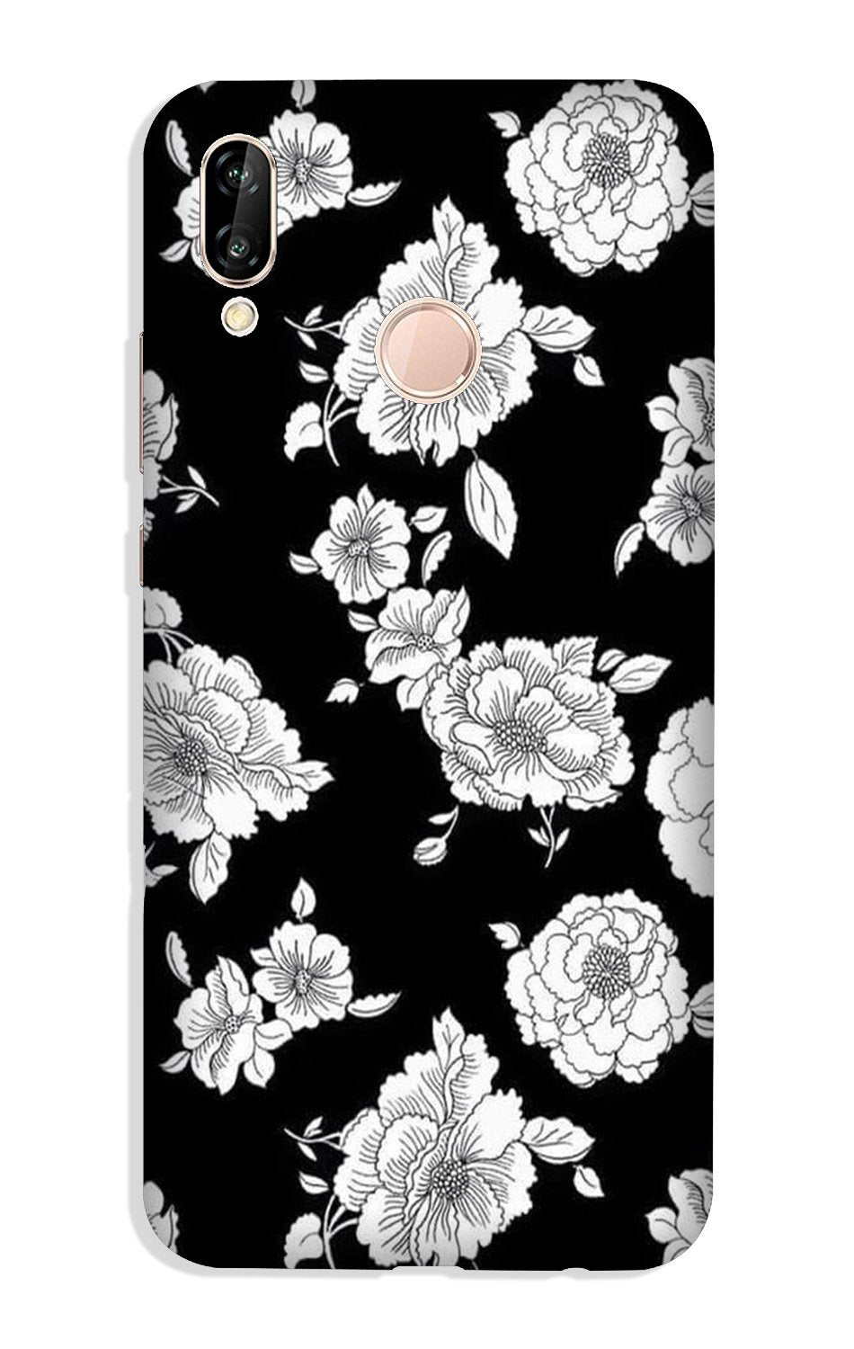 White flowers Black Background Case for Vivo Y95/ Y93