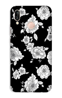 White flowers Black Background Case for Vivo Y95/ Y93