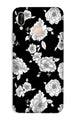 White flowers Black Background Case for Vivo V9/ Y85