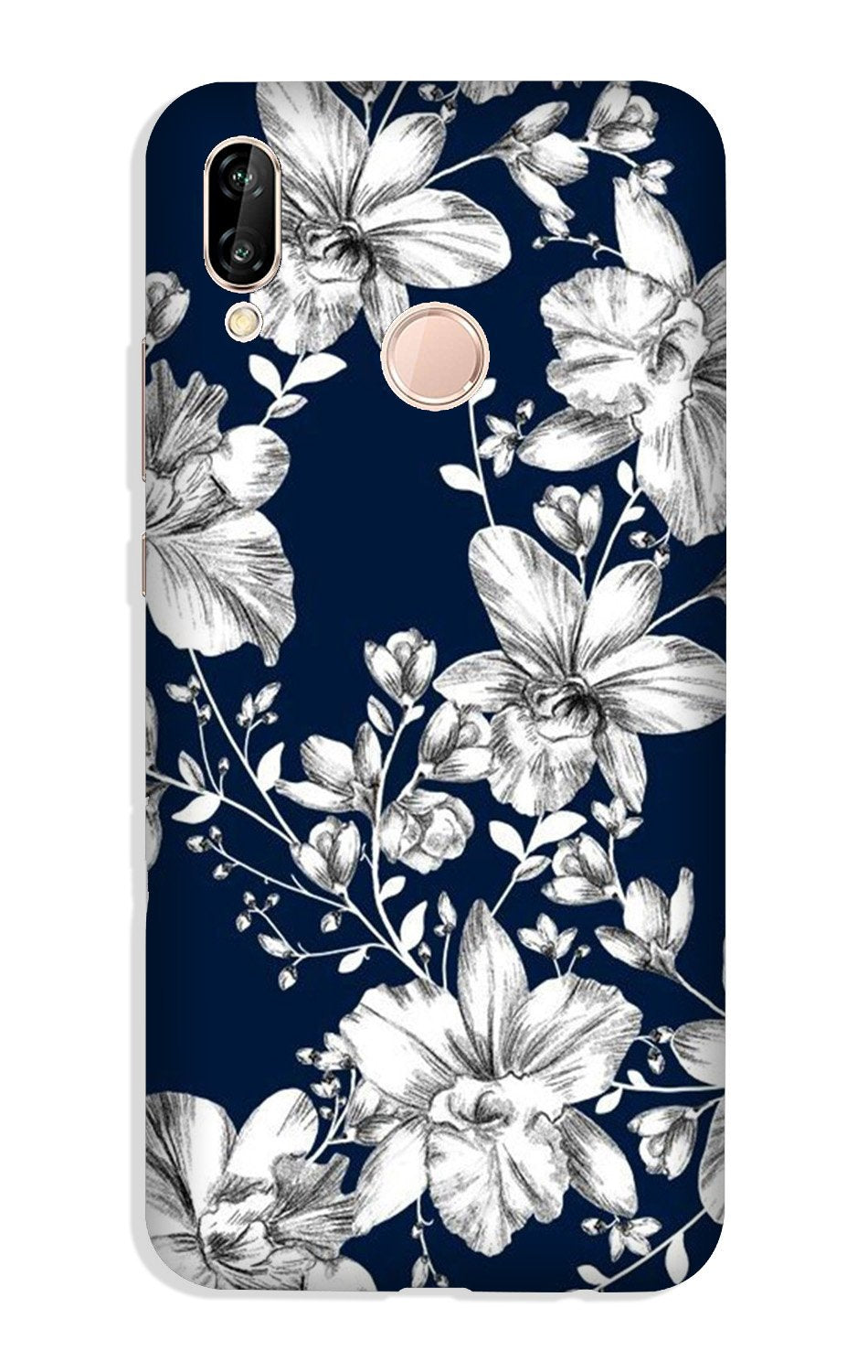 White flowers Blue Background Case for Vivo Y95/ Y93