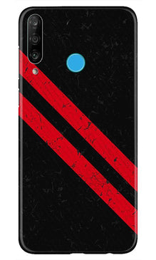 Black Red Pattern Mobile Back Case for Huawei P30 Lite (Design - 373)
