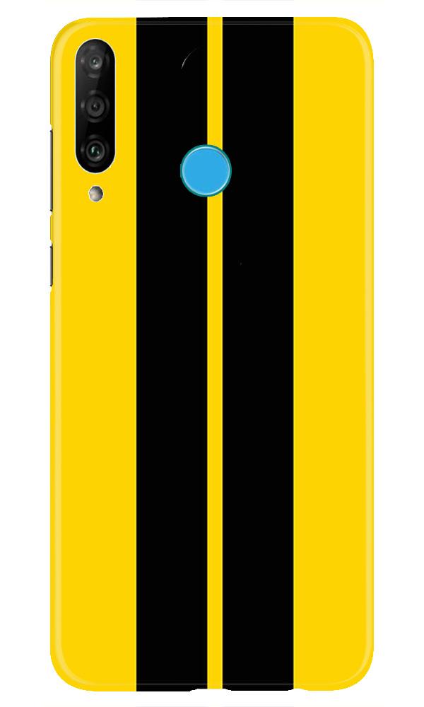 Black Yellow Pattern Mobile Back Case for Honor P30 Lite (Design - 377)