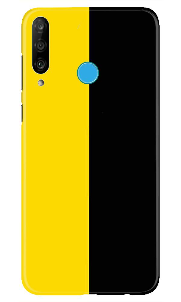 Black Yellow Pattern Mobile Back Case for Huawei P30 Lite (Design - 397)
