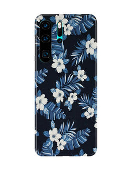 White flowers Blue Background2 Case for Huawei P30 Pro