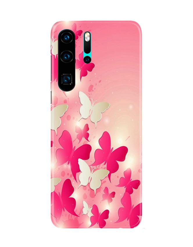 White Pick Butterflies Case for Huawei P30 Pro