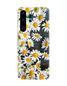 White flowers2 Mobile Back Case for Huawei P30 Pro (Design - 62)