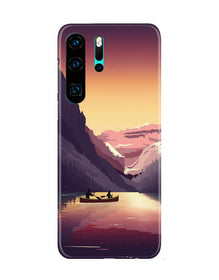 Mountains Boat Mobile Back Case for Huawei P30 Pro (Design - 181)