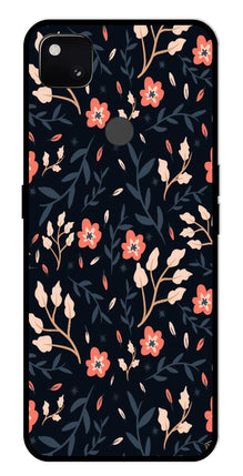Floral Pattern Metal Mobile Case for Google Pixel 4A
