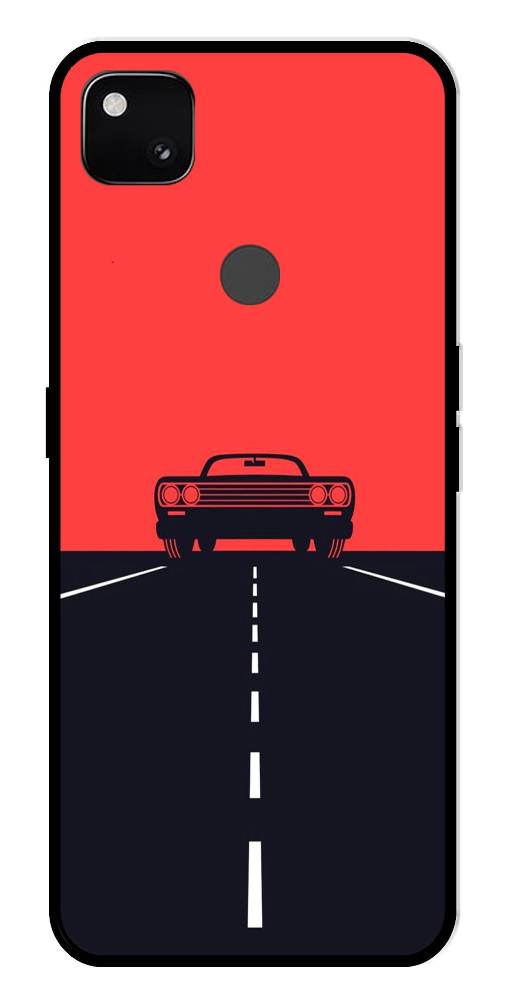 Car Lover Metal Mobile Case for Google Pixel 4A   (Design No -21)