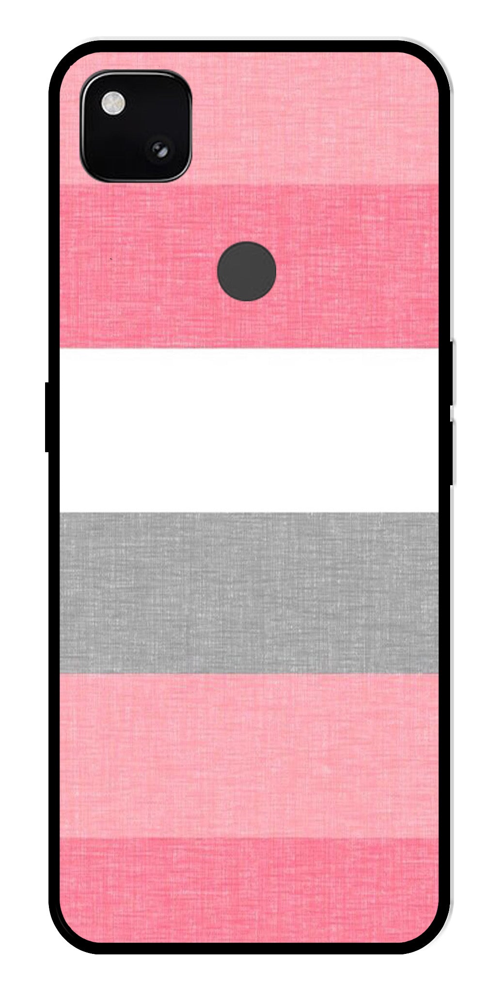 Pink Pattern Metal Mobile Case for Google Pixel 4A   (Design No -23)