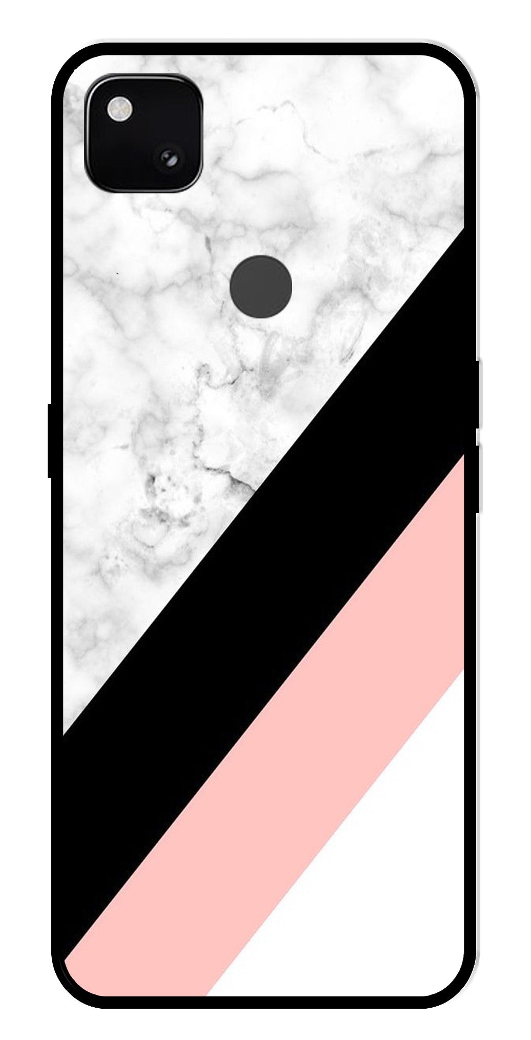 Marble Design Metal Mobile Case for Google Pixel 4A   (Design No -24)