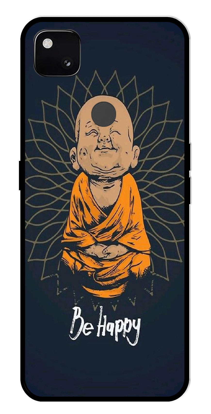 Be Happy Metal Mobile Case for Google Pixel 4A   (Design No -27)