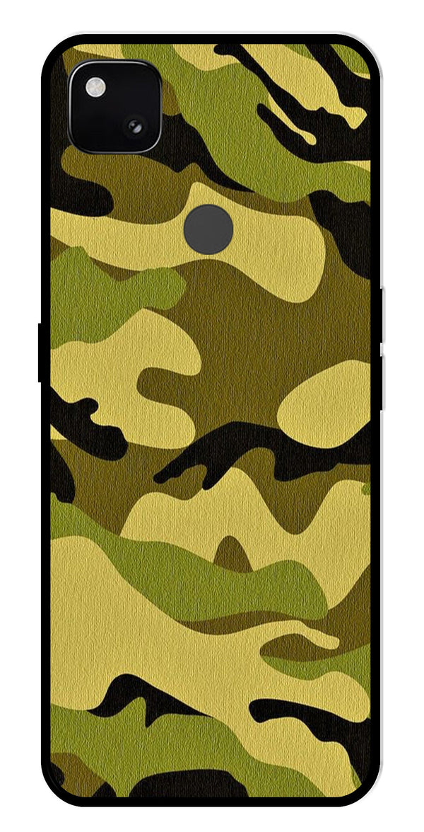 Army Pattern Metal Mobile Case for Google Pixel 4A   (Design No -35)