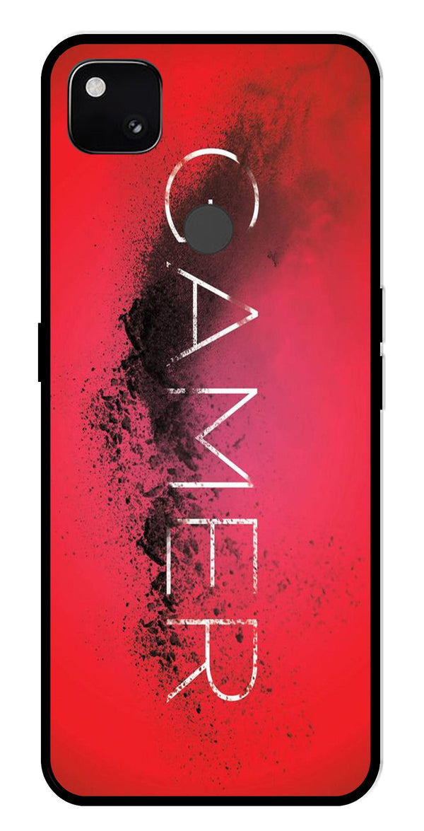 Gamer Pattern Metal Mobile Case for Google Pixel 4A   (Design No -41)
